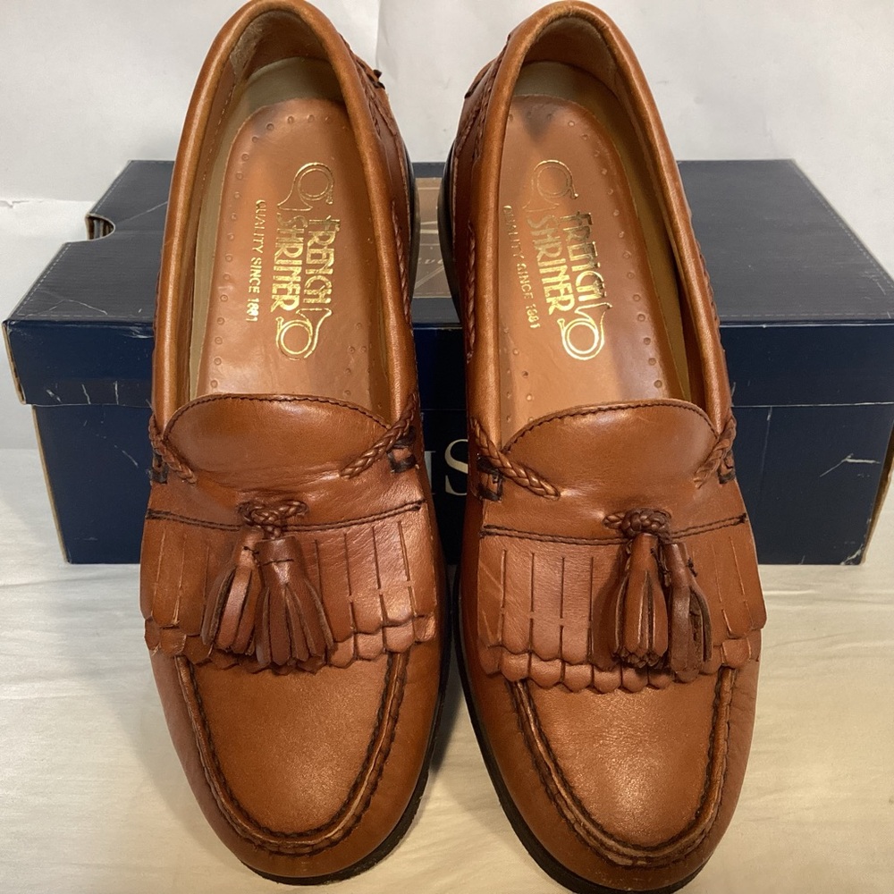 Men’s Tan Tassel Leather Loafers French Shriner Richmond Men’s size 8 1/2